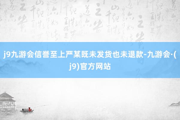 j9九游会信誉至上严某既未发货也未退款-九游会·(j9)官方网站