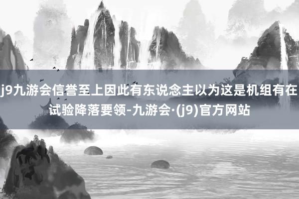 j9九游会信誉至上因此有东说念主以为这是机组有在试验降落要领-九游会·(j9)官方网站